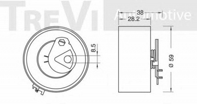 TREVI AUTOMOTIVE td1428 -  Натяжной ролик, ремень ГРМ